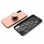 Wholesale iPhone Xs / X Pop Up Grip Stand Hybrid Case (Rose Gold)